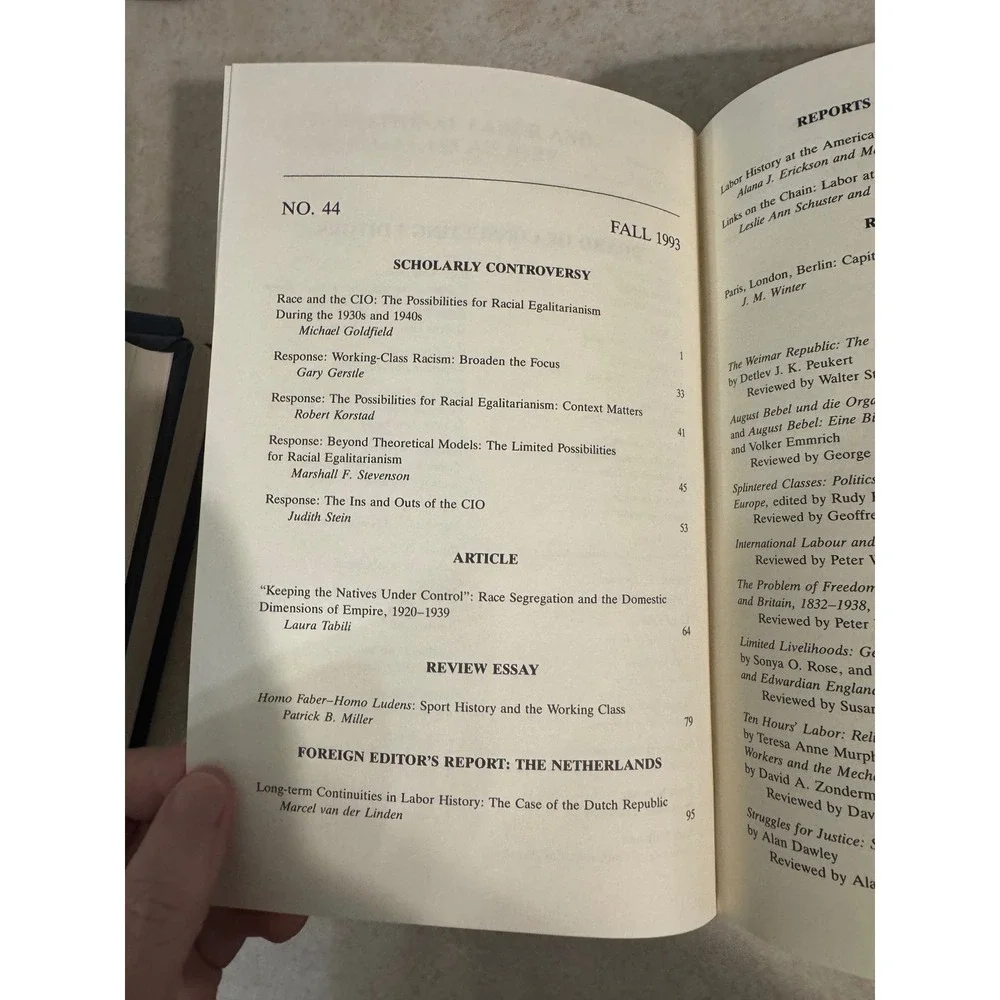 International Labor and Working-Class History Journal Bound Vol 43-45 1993-1994